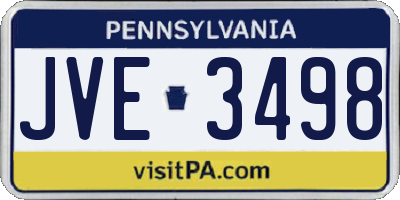 PA license plate JVE3498