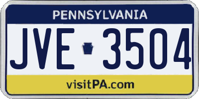 PA license plate JVE3504