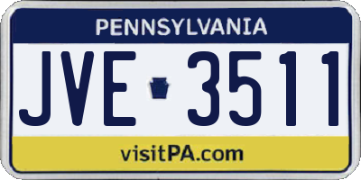 PA license plate JVE3511