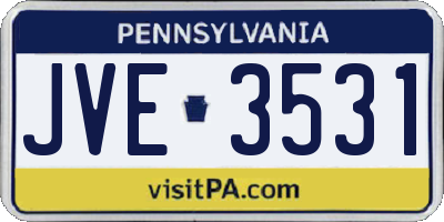 PA license plate JVE3531