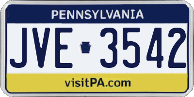 PA license plate JVE3542