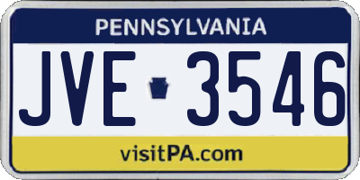 PA license plate JVE3546