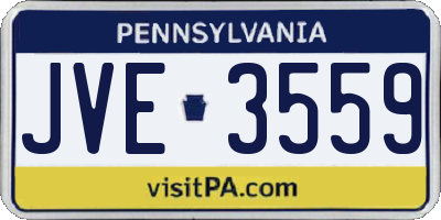 PA license plate JVE3559