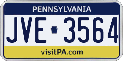 PA license plate JVE3564