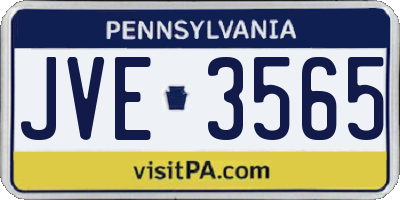 PA license plate JVE3565