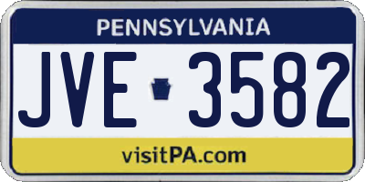 PA license plate JVE3582