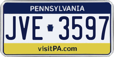 PA license plate JVE3597