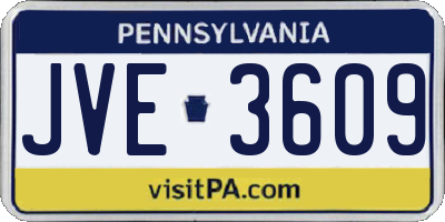 PA license plate JVE3609
