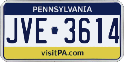 PA license plate JVE3614