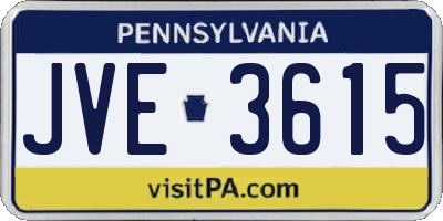 PA license plate JVE3615