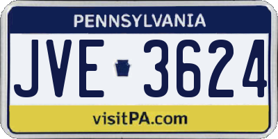 PA license plate JVE3624