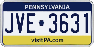 PA license plate JVE3631