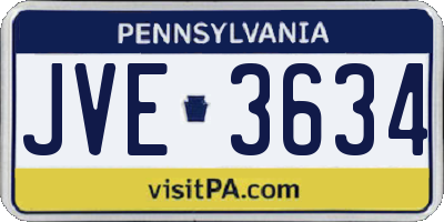 PA license plate JVE3634