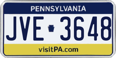 PA license plate JVE3648