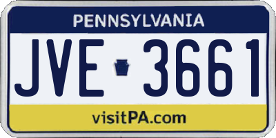 PA license plate JVE3661