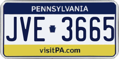 PA license plate JVE3665