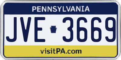 PA license plate JVE3669