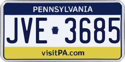 PA license plate JVE3685