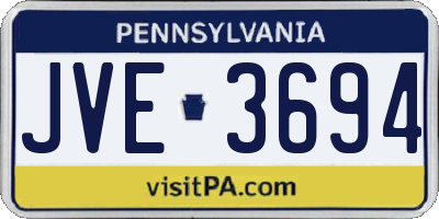 PA license plate JVE3694