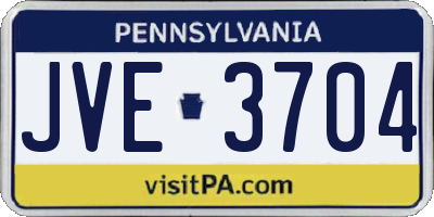PA license plate JVE3704