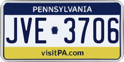 PA license plate JVE3706