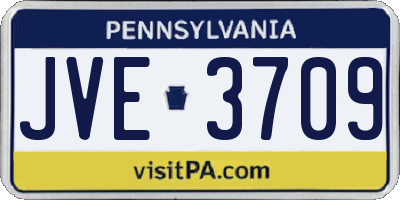 PA license plate JVE3709