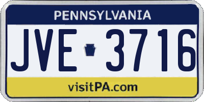 PA license plate JVE3716