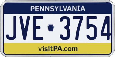 PA license plate JVE3754