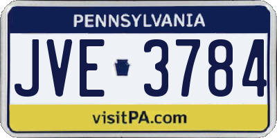 PA license plate JVE3784