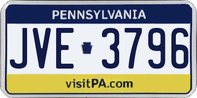 PA license plate JVE3796