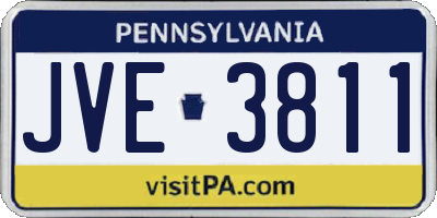 PA license plate JVE3811
