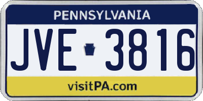 PA license plate JVE3816