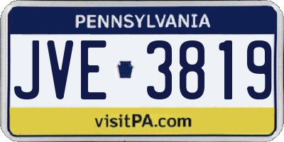 PA license plate JVE3819