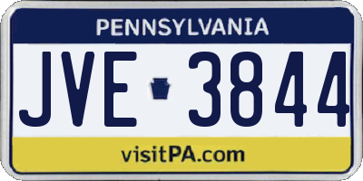 PA license plate JVE3844