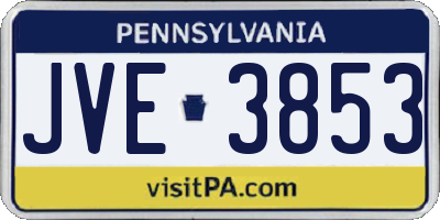 PA license plate JVE3853