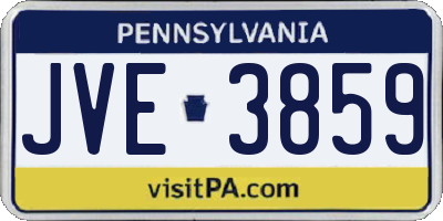 PA license plate JVE3859