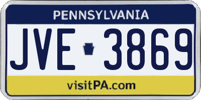 PA license plate JVE3869