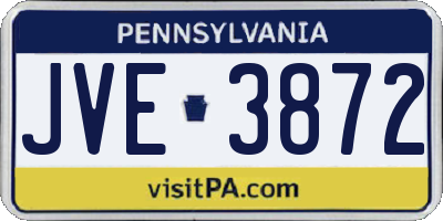 PA license plate JVE3872