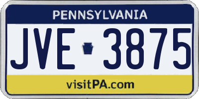 PA license plate JVE3875