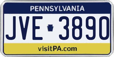 PA license plate JVE3890