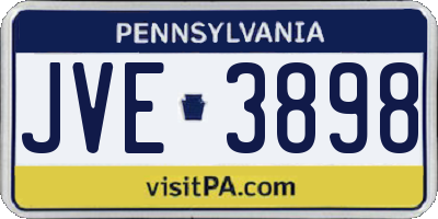 PA license plate JVE3898