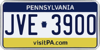 PA license plate JVE3900
