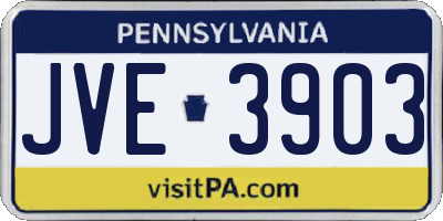 PA license plate JVE3903