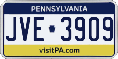 PA license plate JVE3909