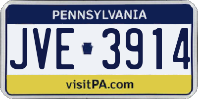 PA license plate JVE3914