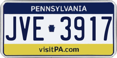 PA license plate JVE3917