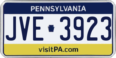 PA license plate JVE3923