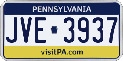 PA license plate JVE3937