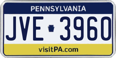 PA license plate JVE3960