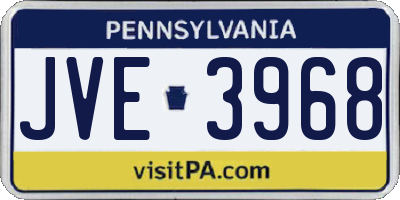 PA license plate JVE3968